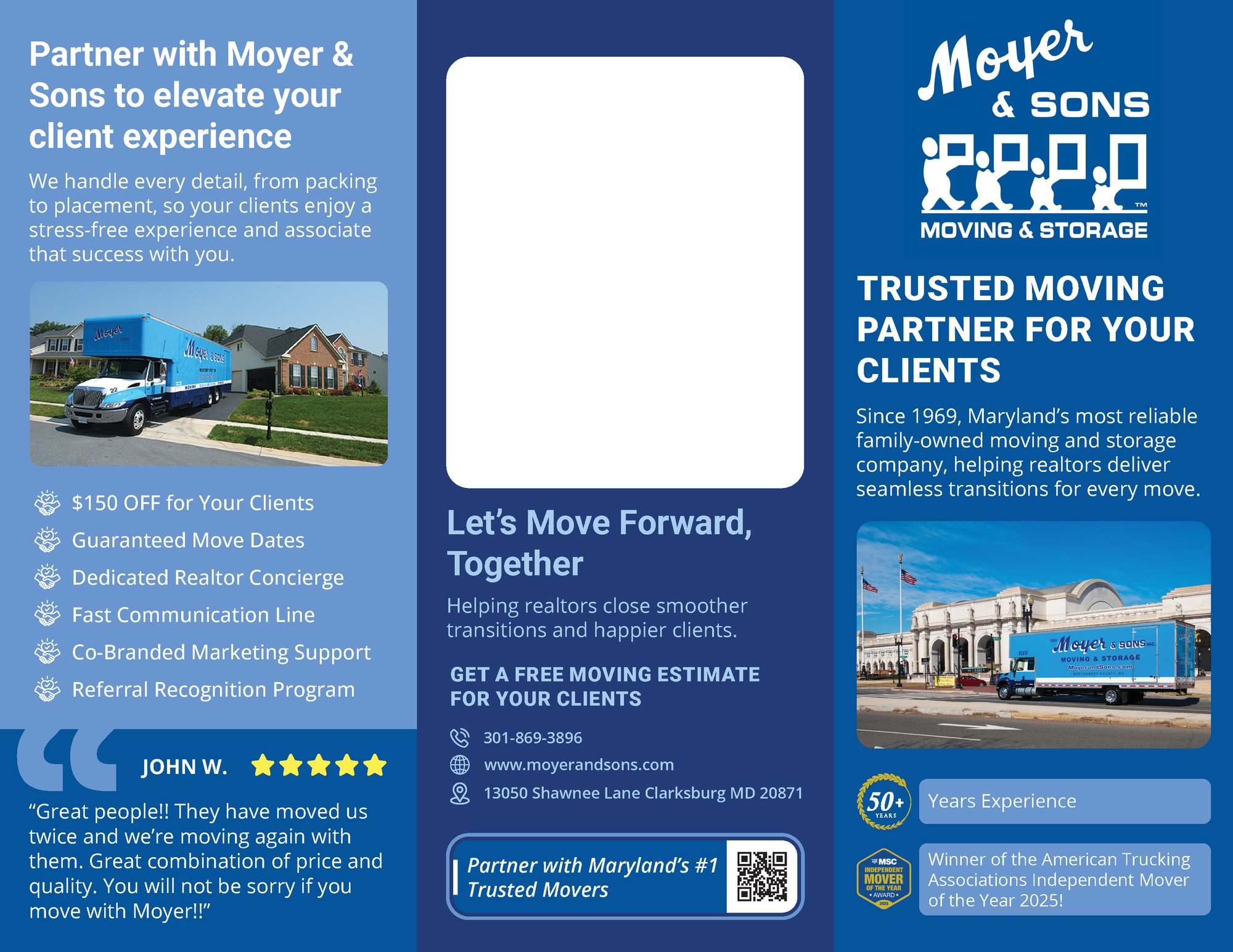 Moyer & Sons Moving & Storage (5 Tri-Fold Brochure Templates)-1